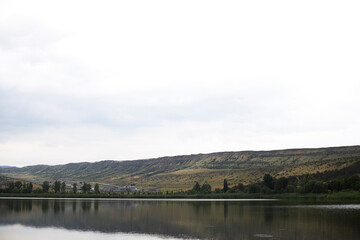 View of a beautiful mountain lake. Mountain lake view