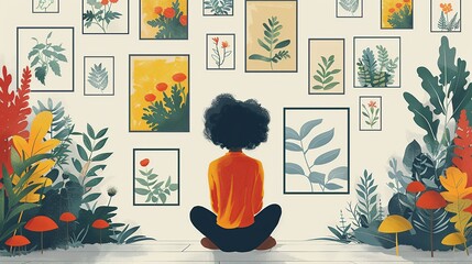 Psychiatry illustration set: mental health disorders, therapy modalities, and mindfulness techniques for stress management. , Minimalism,