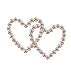 Frame of pearl in the shape of a heart. Watercolor illustration in pastel palette with holographic effect for poster, greeting card for Valentine's Day, engagement, wedding, Happy Mother's Day