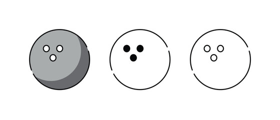 Bowling Ball icons vector set stock illustration