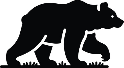Polar bear silhouettes vector silhouette design, isolated white background