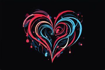 Abstract Heart Background. Abstract Heart icon. Expression of Love. Heart Vector Background. Ideal for Invitations, weddings and Greeting Cards.