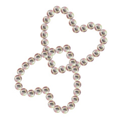 Frame of pearl in the shape of a heart. Watercolor illustration in pastel palette with holographic effect for poster, greeting card for Valentine's Day, engagement, wedding, Happy Mother's Day