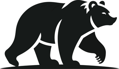 Polar bear silhouettes vector silhouette design, isolated white background