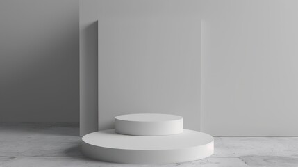 Fototapeta premium white color podium stand for product sample mockups, copy space, product photography