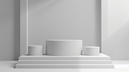 Fototapeta premium white color podium stand for product sample mockups, copy space, product photography