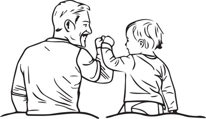 Father day r vector white and black template illustration