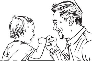 Father day r vector white and black template illustration