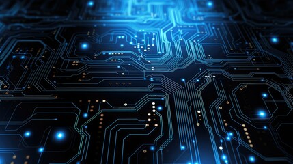 digital tech background blue