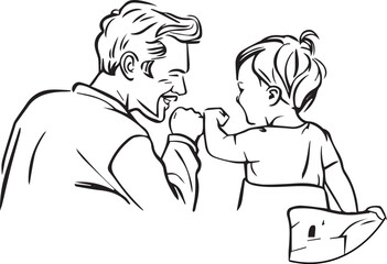 Father day r vector white and black template illustration