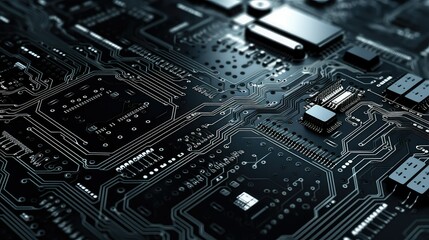 Obraz premium technology digital background gray