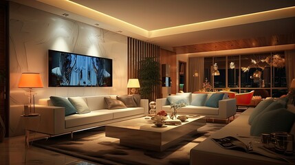 Naklejka premium cozy led lights home