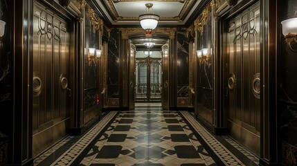 Fototapeta premium century interior elevator vintage