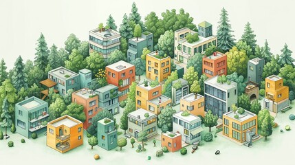 Conceptual illustration examining social determinants of health, depicting factors such as education, socioeconomic status, and community resources. , Minimalism,