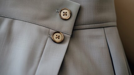 tailored grey button