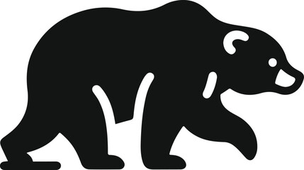 Polar bear silhouettes vector silhouette design, isolated white background