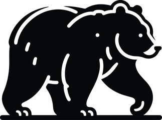 Polar bear silhouettes vector silhouette design, isolated white background