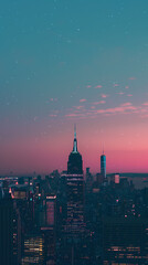 Fototapeta premium Beautiful gradient sky over city skyline