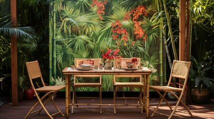 Obraz premium wooden bamboo table