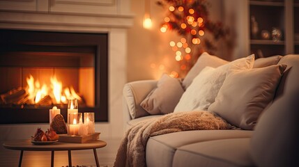 atmosphere blurred cozy home interior