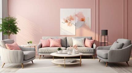 livingroom pink and gray
