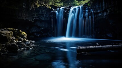 ethereal dark blue water
