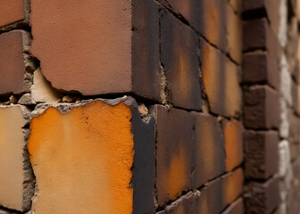 Old burnt walls. Generative AI
