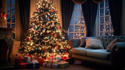 tinsel blinking christmas lights