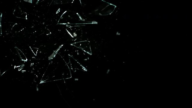 Shards Of Glass
This stock motion graphics video shows glass breaking and falling against an alpha channel background.