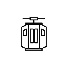 aerial tramway icon outline collection in black