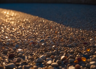 Colored gravel close-up. Generative AI