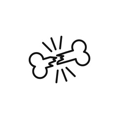 Broken bone icon outline collection in black