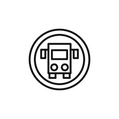 Fototapeta premium bus sign icon outline collection in black