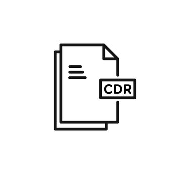 CDR file icon outline collection in black