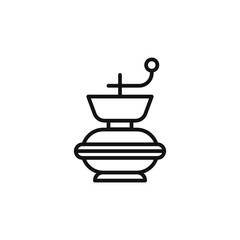Manual coffee grinder icon outline collection in black