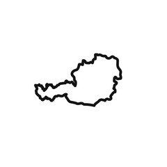 map of Austria icon outline collection in black