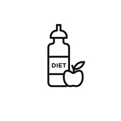 Diet drink icon outline collection in black