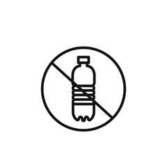 No plastic bottle icon outline collection in black