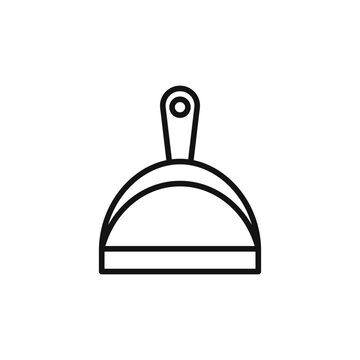 black dustpan icon on white background clip art preview