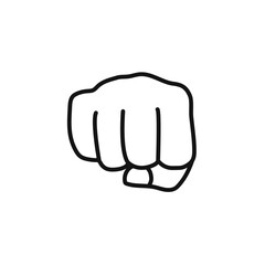 punch fist hand icon outline collection in black