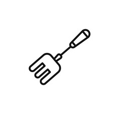 Garden fork icon outline collection in black