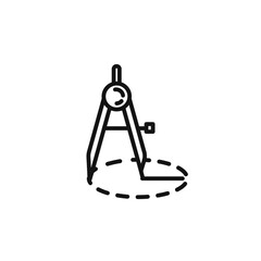 Geometric campass icon outline collection in black