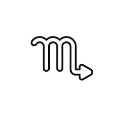 Scorpio zodiac sign icon outline collection in black