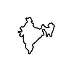 Indian map icon outline collection in black
