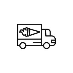 Ice cream van icon outline collection in black