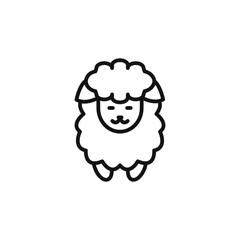 sheep icon outline collection in black