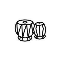 Tabla icon outline collection in black