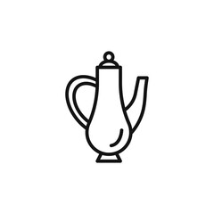 Teapot icon outline collection in black