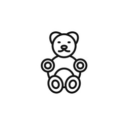Teddy bear icon outline collection in black