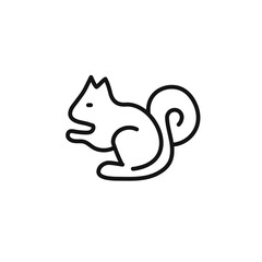 squirrel icon outline collection in black